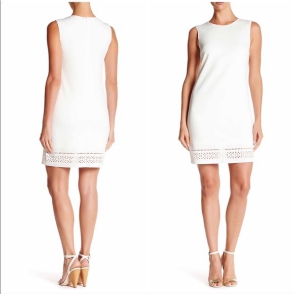 Marc New York Sleeveless Laser Cut Shift Dress 12 - Picture 1 of 7